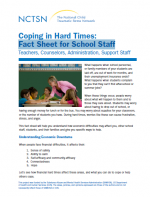 Coping in Hard Times: Fact Sheet for School Staff cover page