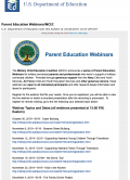 U.S. Department of Education logo on webpage 