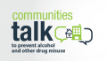 The community talk logo with message bubbles and buildings.