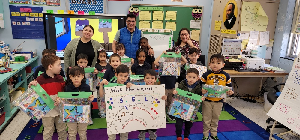 Students with their SEL kits