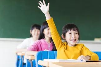 Student raising hand