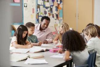 Students and Teacher in Classroom